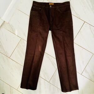 Men's Brown Straight Leg Jeans Trousers 38x34 Y2K Vintage Veno